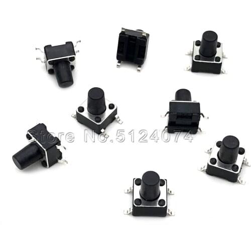 100pcs/lot 6X6X8mm touch switch SMD 4pin 6*6*8MM micro switch/key push button switch