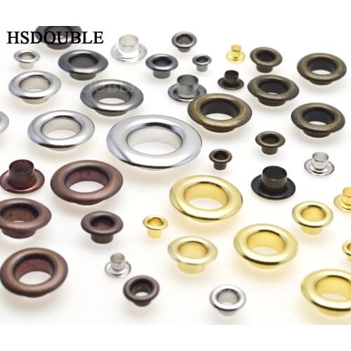 100pcs/pack Metal Eyelets Grommets 3MM 4MM 5MM for Leather Craft DIY Scrapbooking Shoes Fashion Practical Accessories