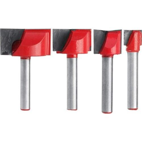 Promotion! 4Pcs Bottom Cleaning Engraving Bit Wood CNC Router Bits 10/15/22/30mm Milling Cutter Endmill for Wood Milling Cutter