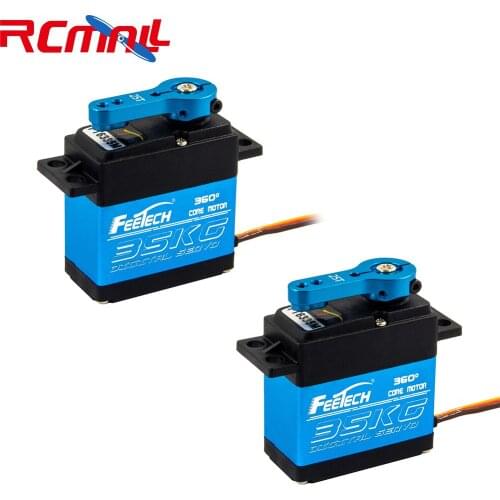 2PCS Feetech Large Torque 7.4V 35kg.cm Digital Servo,360 Degree Servo with 25T Servo Arm for Smart Car Robot Robotic DIY