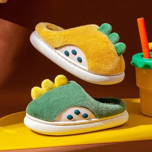 Childrens Cotton Slippers Autumn Winter Parent-child Home Indoor Cute Bear Cotton Shoes Warm Wool Slippers 2021 Winter