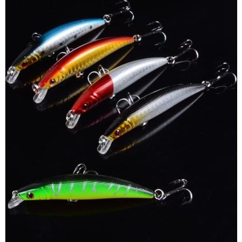 Hot Sale 1pcs 8cm 8.5g Fishing Lure Minnow Hard Bait with 2 Fishing Hooks Wobblers Fishing Tackle Lure Isca Pesca 3D Eyes