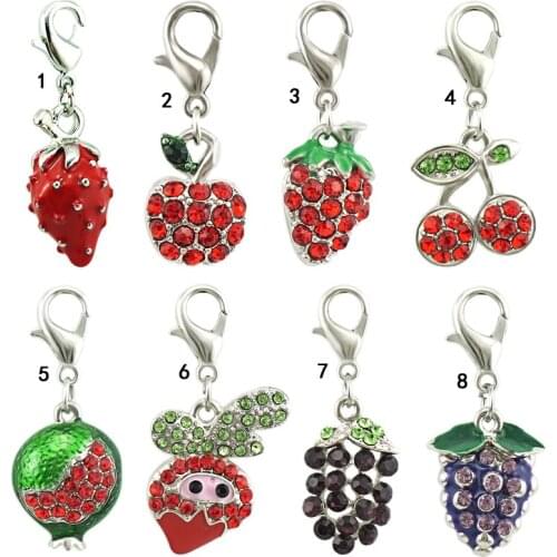 JINGLANG My Shape Crystal Religious Apple Pendant Plated Metal Zinc Alloy Factory Wholesale Jewelry Charm 50 Psc