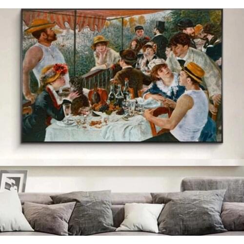 The Boaters Lunch By Pierre Auguste Renoir Canvas Painting Posters and Print Wall Art Famous Picture for Living Room Home Decor