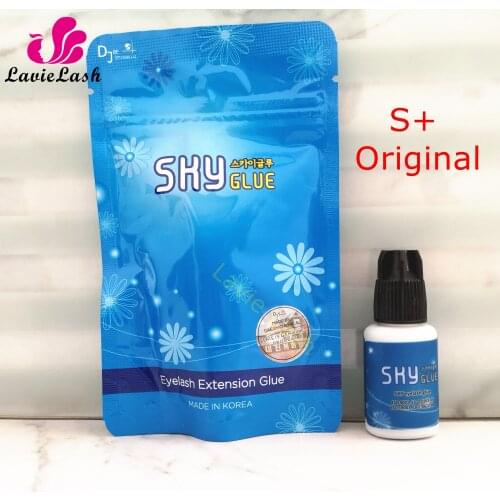 5 pcs Sky Glue S+ for eyelash eyebrow extensions fast drying 1-2s long last time 6-7 weeks Eyelash Adhesive 5ml Black Cap