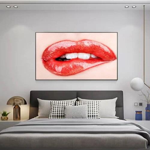 Red Sex Lips Posters Home Wall Decor Nordic Canvas Painting Wall Art Picture Modern Fashion Figure LadyPrints for Living Room