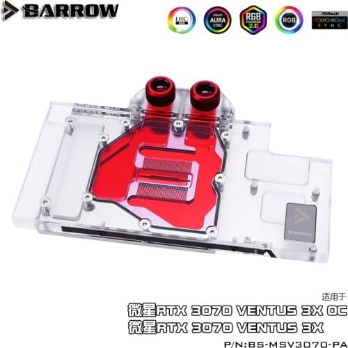 BARROW full coverage Water Block use for MSI 3070 VENTUS 3X OC GPU card block copper radiator cooler 5V 3PIN A-RGB