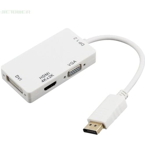 Mini DP DisplayPort Thunderbolt to HDMI DVI VGA Display Port 3 in 1 Adapter Support 1080P for MacBook Projector Display 5pcs/lot