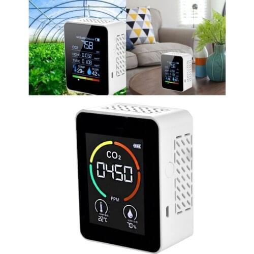 Multifunctional Air Quality Monitor Digital Temperature Humidity Sensor Tester CO2 Meter Carbon Dioxide TVOC HCHO 16FA