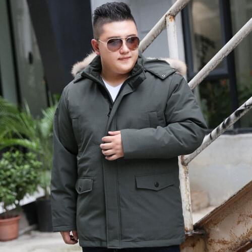 2019 Mens Winter Large Size 8XL 9XL 10XL Large Stand Collar Hooded with Fur Collar Cotton Can Remove Cap Thicken Warm Jacket