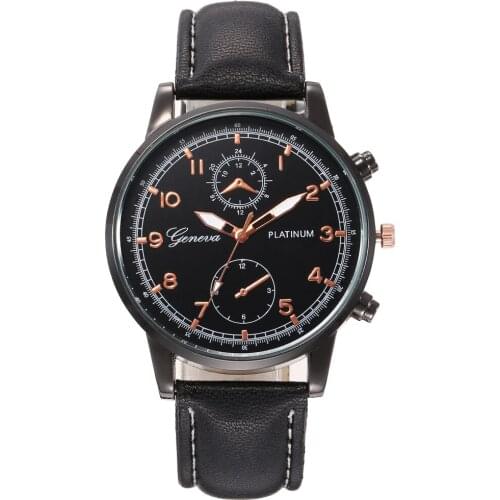 Hot 2021 New European and American Fashion Big Dial Black Shell Two Eyes Mens Watch Simple Digital Quartz Watch Watches for Men