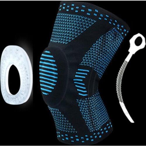 1PCS Knee Pad Leg Sleeve Knee Brace Knee Support Silicone Spring Basketball Kneepad Football Kneepads Compression Cycling