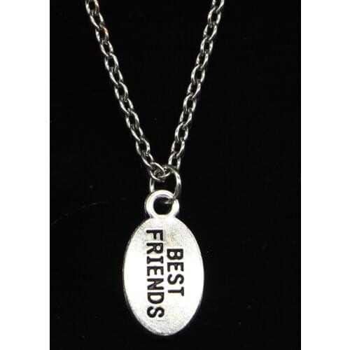 New Fashion Necklace 19x10mm plates best friends Pendants Short Long Women Men Colar Gift Jewelry Choker