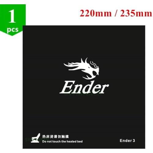 1pcs 220mm / 235mm black Heated bed For Creality ENDER-3 ENDER-3S 3D Printer Sticker Build Sheet build plate tape with 3M Back