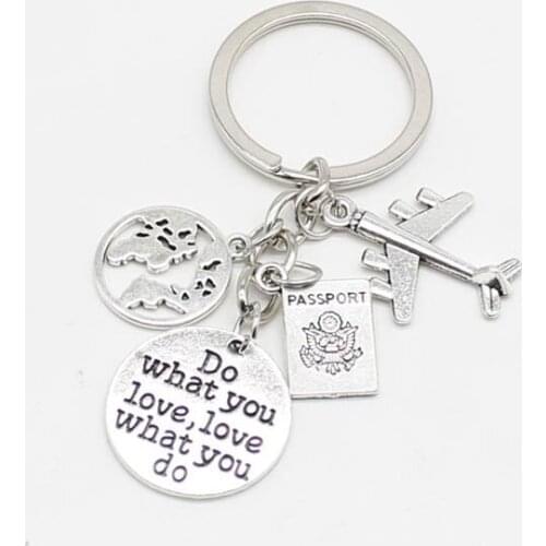 Do what you like, key chain land plane keychain, no matter where you travel pendant keychain, friendship best friend, jewelry, D
