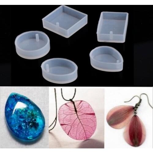 5pcs DIY Silicone Mould Craft Mold For Resin Necklace Jewelry Pendant Making
