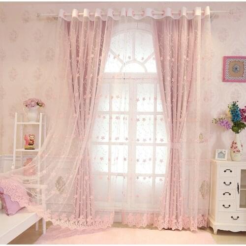 Modern European and American Style Curtain for Living Room Children Romantic Princess Girl Bedroom Sweet Curtain Custom