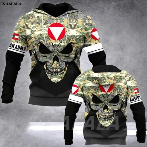 AUSTRIAN Veteran God Of Weak Army 3D Printed Hoodie Man Female Zipper Pullover Sweatshirt Hooded Jersey Streetwear Tracksuits
