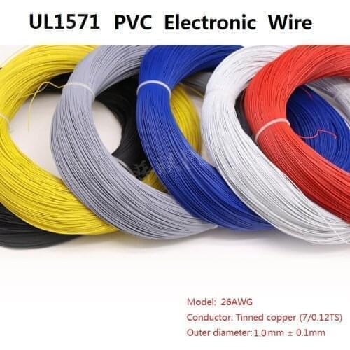 UL1571 32AWG Electrical Wire Tinned Copper Environmental LED Line DIY Cord PVC Insulation-3/5/10Meters