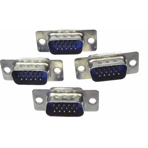 50pcs/lot DB15-15pin male cable wire soldering type DB15 Plug D-SUB Male Plug Socket