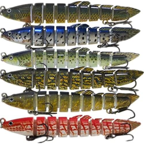 10cm 20g Knotty Lure Fishing Bait with Hook Fish Lures Fake Bait Freshwater Hard 6 Sections Sea Fishing Lures SwimBait Fishing