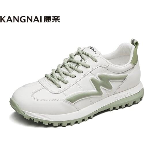 KANGNAI Women Chunky Sneakers Air Mesh Round Toe Flat Shoes Casual Lacing Shoes