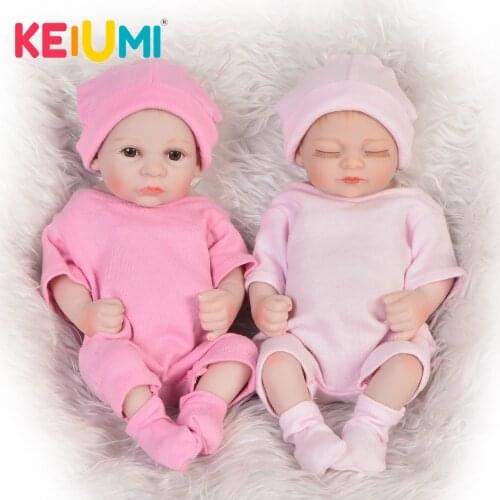 11 Inch Full Silicone Vinyl Reborn Baby Girl Dolls Looks Like Boneca Reborn Twins Opens Or Close Eyes For kids Bedtime Partner