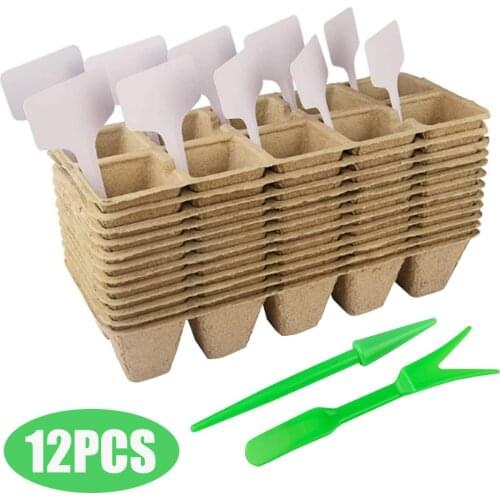 5Pcs Plant Growing Trays Plastic Seedling Tray Reusable Greenhouse Nursery Pots Flower Pot Large Size Plants Box For Garden Home
