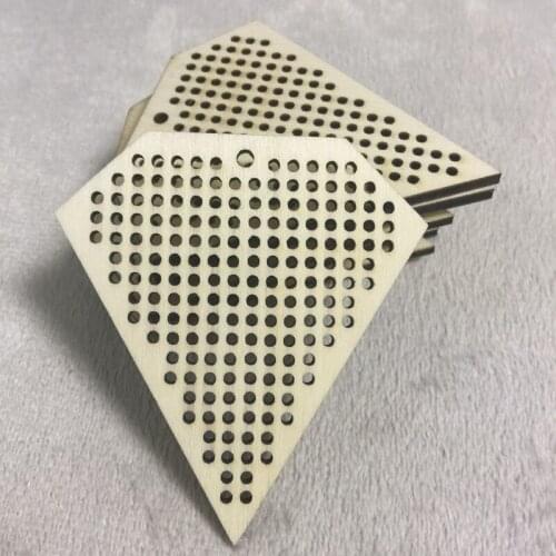 20 pcs laser cut diamond shape cross stitch kit diy needle working make your own necklace free shipping