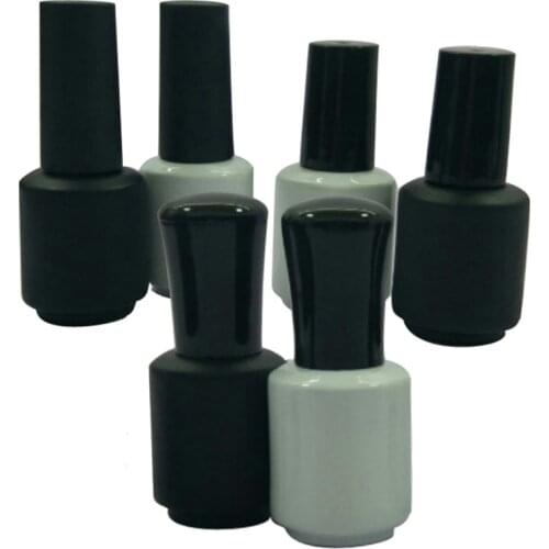 20pcs 8ml Empty UV Nail Polish Bottle &Small Brush Nail Art Container Nail Oil Bottles Primer Seal Nail Gel Light-proof Bottle