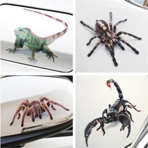 3D Car Sticker Animals Bumper Spider Gecko Scorpions For Volkswagen VW Golf 4 6 7 GTI Tiguan Passat B6 B7 CC Jetta MK5 MK6 Polo