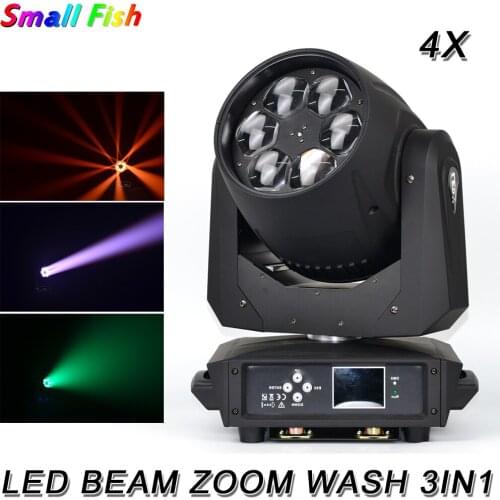 4Pcs/Lot LED 6X40W Beam Zoom Wash Moving Head Light DMX Controller 3IN1 Light Disco Christmas Party Wedding Stage Effect Light