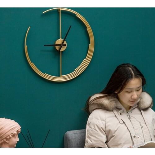 Large Simple Wall Clock Hands Modern Design Luxury Silent Nordic Creative Wall Clock Living Room Reloj De Pared Home Decor 50