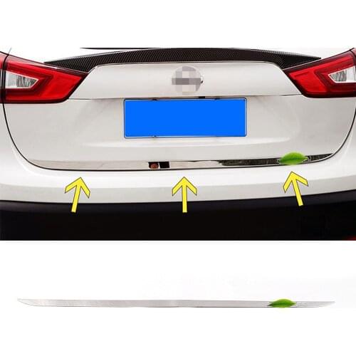 For Nissan Qashqai J11 2014-2019 Tailgate Tail Door Bottom Rear Trunk Lid Cover Molding Trim Stainless Steel Car Accessories