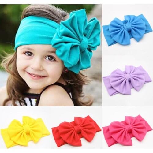 Elastic Hairband Baby Girls Kid Head Band Big Bow Knot Headband Baby Girl Hair Accessories 6 Style