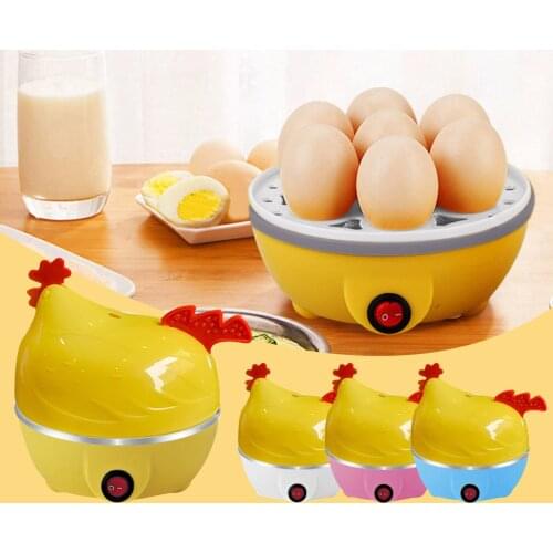 Mini Lovely Easy Electric 7 Eggs Capacity Cooker, European Regulations, 350W 50HZ Egg Steamer Timer PVC With Measuring Cup