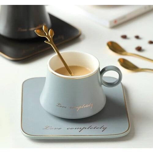 Ceramic Coffee Cup Saucer Spoon Set Household Teacup Set Milk Cup Water Drinkware Nordic Creative Coffee Mugs With Handle Gift