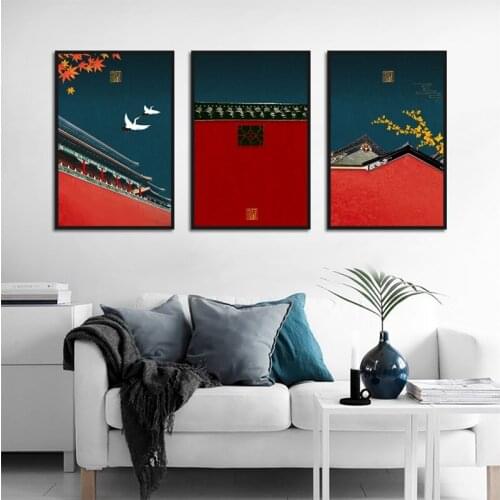 Chinese Traditional Landscape Canvas Painting Art Nordic Posters and Prints Wall Pictures for Living Room Decoration Frameless
