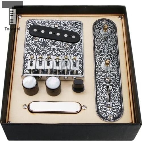 Tooful 1 Set Loaded Prewired Control Plate Bridge Neck Bridge Pickups Assembly 3way switches for Telecaster Tele Electric Guitar