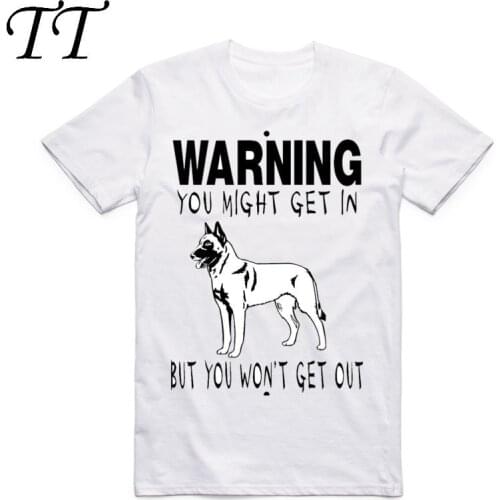 2019 Summer Belgian Malinois Dog Tshirt Summer Style Printed O-neck Men T-shirt High Quality Short Sleeve Mens Clothing