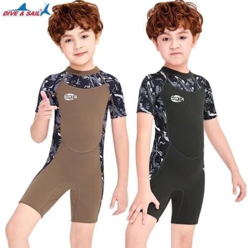New 2.5mm Neoprene Surfing Diving Suits For Boys Thick Professional Wetsuits Swimsuit Kids Scuba Wetsuit Swimwear Keep Warm