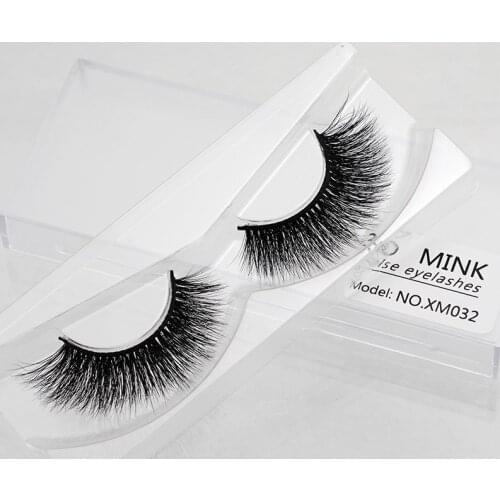 New 3D Real Mink Eyelashes Natural Crisscross Curly Fake Eyelashes Full Strip False Eyelashes 100% Handmade