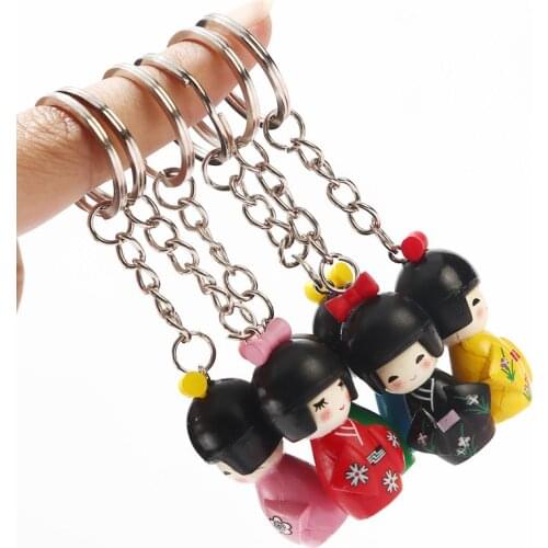 Wholesale 60pcs/lot ,Mobile Phone Charms, Japanese Oriental Kokeshi Doll PVC Cell Phone Straps KeyChain