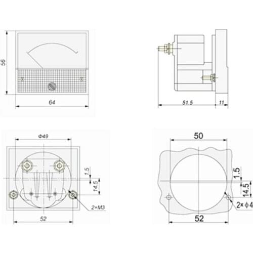 1pc 85L1 AC Panel Meter Analog Panel Ammeter Dial Current Gauge Pointer Ammeter
