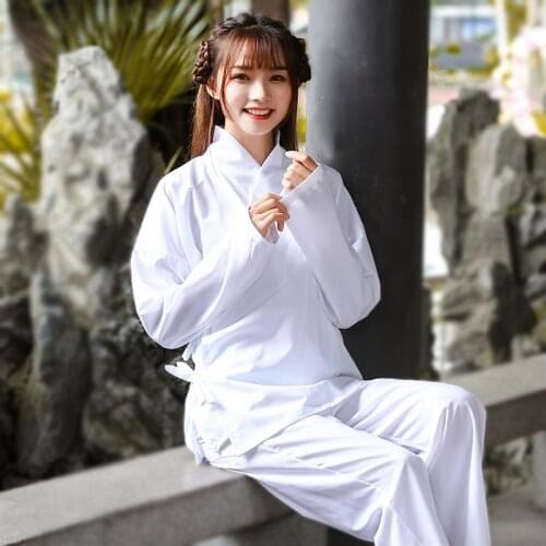 Pajama Sets Ladies Sleepwear Underwear Costume Hanfu Girl Two Piece Set Women top Casual Wear Two Piece Pants Suits White Female