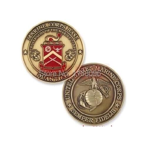 Custom antique Marine usa coins cheap engraved coin medal promotional personalized both side coins