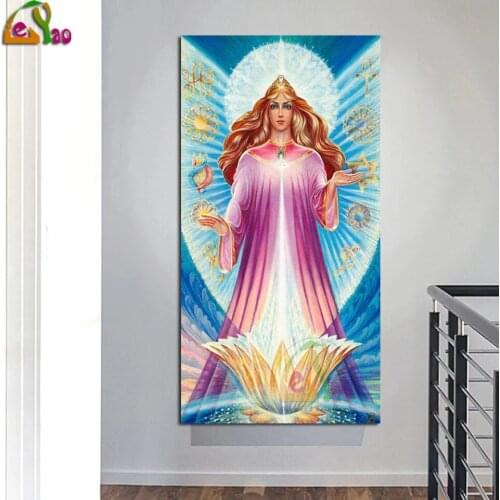 Space of Light 5d Diy mosaic diamond art Believe God Diamond painting full square round drill diamond embroidery icon Religion
