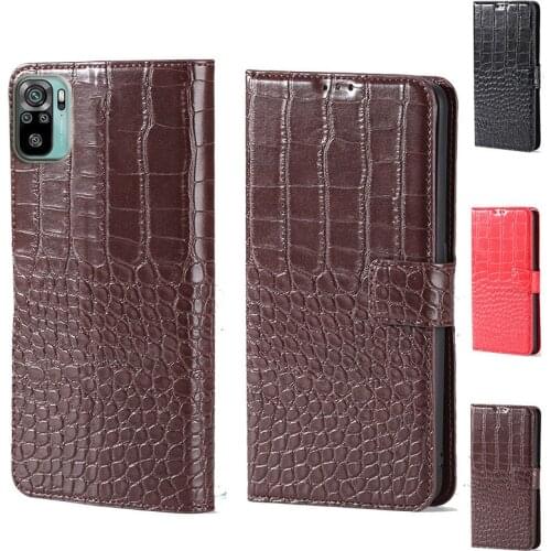 For Xiaomi Redmi Note 10 4G Luxury Crocodile design Flip Leather Wallet Phone Case For Xiaomi Redmi Note 10S Phone cover