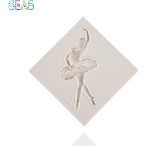 Free Shipping Silicone Molds Ballerina Cake Molds Party Decoration Aroma Stone Moulds Manual Biscuit Mould Kitchen Utensi