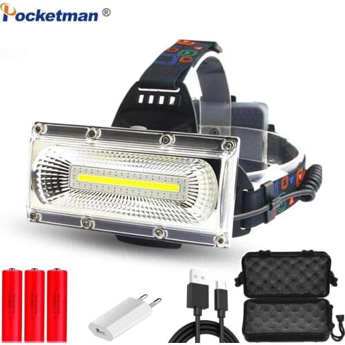10000Lms COB LED Headlamp Repair Light Head Lamp USB Rechargeable Waterproof Headlight 18650 Battery Fishing Light